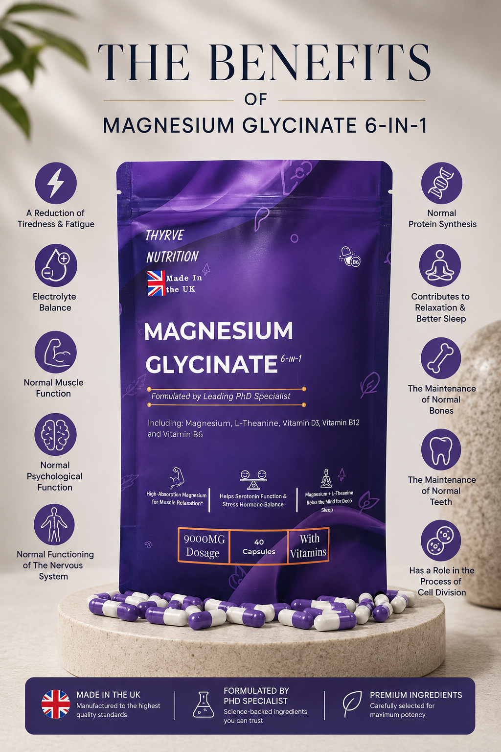 Magnesium Glycinate — Relaxation & Muscle Recovery